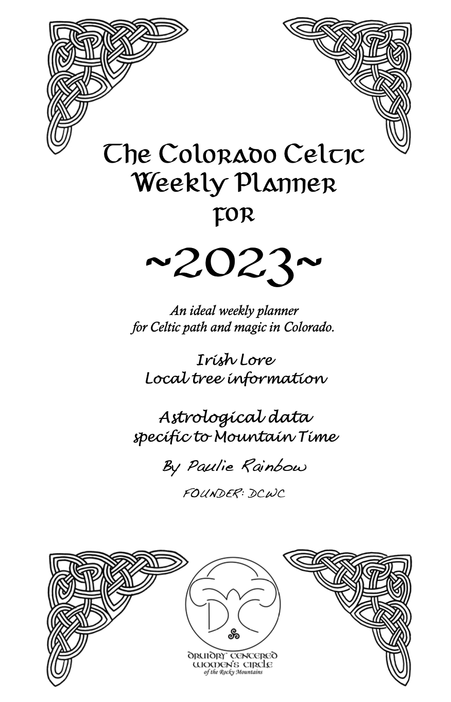 The cover of the CCWP for 2023 with celtic knotwork in the corners